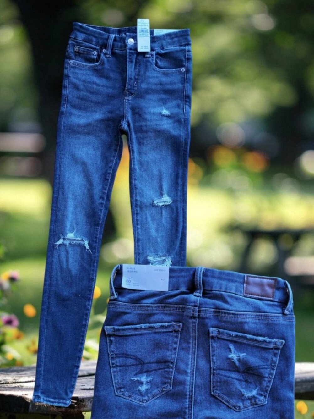 American Eagle Luxe Stretch Hi-Rise Jegging Womens 00 (24x30) Blue Denim Jeans